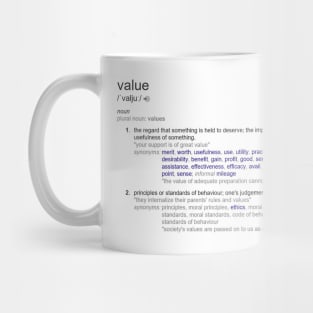 What does Value mean ? Mug